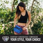 Blue Fanny Pack Belt Bag I Mens Fanny Packs for Women Fashionable - Crossbody Bag Bum bag Waist Bag Waist Pack - Hands Free for Hiking, Running, Travel, Waterproof and more