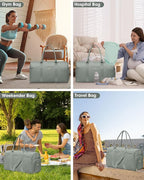Women Weekender Travel Duffle Bag: Travel Duffel Overnight Bags with Shoe Compartment Large Carry on Tote with Toiletry Bag Weekend Traveling Yoga Gym Hospital Bag for Women with Wet Pocket Green