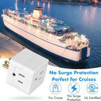 POWERCORDS 3 Power Blocks Outlet Splitter,Grounded Wall Tap, 3-Prong Plug Adapter AC Multi Plug Wall Outlet, Power Splitter, Cruise Essentials, for Home Office School Dorm, UL Listed,Assorted Color
