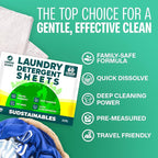 Sudstainables Laundry Detergent Sheets 60 Loads – Dissolvable Laundry Sheet for Washing Machines, Compact Alternative to Liquid & Powder Detergent, Travel-Friendly Soap | Lemon