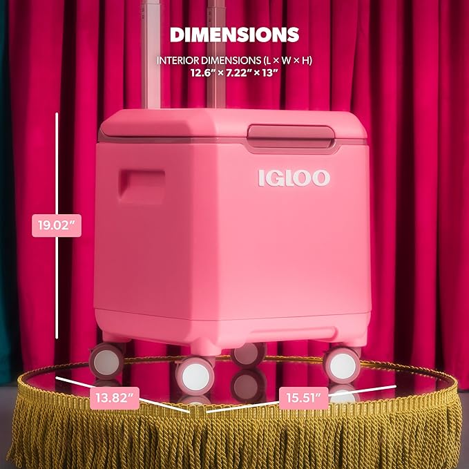Igloo Tag Along Too Coolers | Insulated Hard Shell Picnic Style Cooler | Rolling Ice Chest