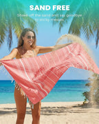 2 Pack Turkish Beach Towels Vacation Essentials Pool Towel for Women Birthday, Teacher Appreciation Thank You Gifts, Mothers Days Bridesmaid Bride Girlfriend Friendship Sister 40th Retirement Gift