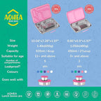 AOHEA Stainless Steel Bento Box Kids, Kids Metal Bento Lunch Box BPA Free Lunch Box Containers 304 Stainless Steel Bento Box for School and Office(Pink)