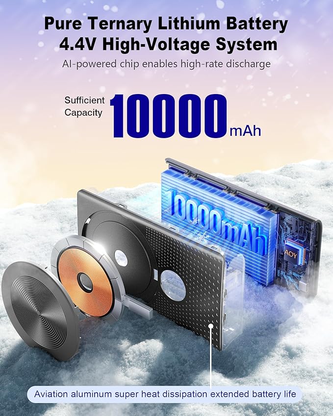 Kesguar Magnetic Portable Charger 10000mAh - 22.5W PD Super Fast Charging Wireless Power Bank, Ultra-Strong Magnet, USB C in&Out Battery Pack for iPhone 17/16/15/14/13/12 Pro Series