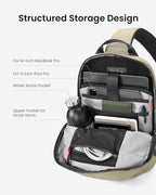 tomtoc 7L Sling Backpack Crossbody Bag for Men Women, EDC Daypack Chest Shoulder bag for 14-inch MacBook Pro M5 Pro/Max, 13" MacBook Air, 13" iPad Air M4/Pro M5, Organized, Daily Use, Work, Travel-S