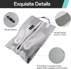 Travel Shoe Bags, Water Resistant TPU Mesh with Zipper, Travel Essentials for Men & Women (Grey, 2 Set)
