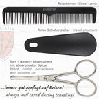 3 Swords Germany – brand quality 10 piece manicure pedicure grooming kit set for nail care tweezers file clipper, Made by 3 Swords (BLACK - GENUINE LEATHER)