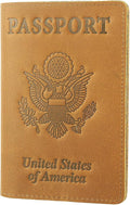 RFID Blocking Passport Holder Travel Wallet (Brown)