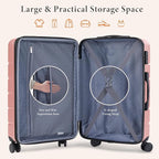 Sweetcrispy Carry on Suitcase, 29IN Luggage with Spinner Wheels, Hard Shell ABS, TSA Lock, Pale Pink