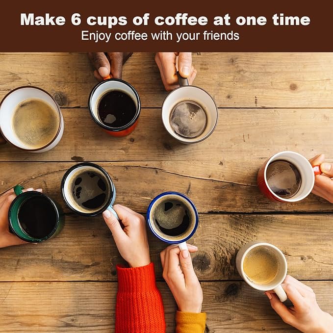 LAOION Cafetera Espresso Maker, 6 Cup Portable Coffee Machine, 300ml Portable Cafeteras Electricas Modernas, Electric Moka Pot with Detachable Base & Overheat Protection, Coffee Gift for Home Travel