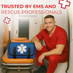 Fully Stocked EMT Trauma Bag – Tactical First Responder Medical Kit with Tourniquet, Chest Seals, Bleeding Control, Gauze, Shears & Bandages – Navy Blue