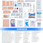 300 Piece Professional First Aid Kit, Multi-Function Portable Medical Kit for Home, Car, Travel, Camping, Worksite, Outdoor, Business & Sports (Navy Blue)