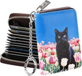 FurArt Zipper Wallet Women, RFID Blocking Credit Card Wallet, Business Card Holder, Compact Size KeyChain Wallet