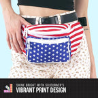 American Flag - 4th of July Fanny Pack Belt bag - Crossbody Waist Bag for Men or Women - Hands-Free, Waterproof Large Bumbag for Hiking, Running, and Travel