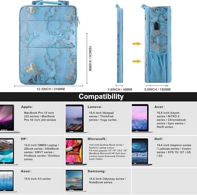 ZINZ Slim & Expandable Laptop Backpack 15 15.6 16 Inch Case, Water Resistant Travel Backpack Compatible with MacBook Pro/Neo 16" 15", Dell XPS 15 16 and Most 15" 15.6" 16" Notebooks，B01M01