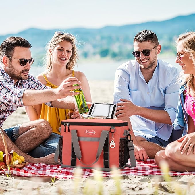 Maelstrom Collapsible Soft Cooler Bag,35/55/75 Cans Beach Cooler with Flip Top Lid, Ice Chest, Leakproof & Portable for Beach, Camping, Road Trips & Grocery Shopping