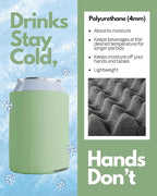 PartyPrints 100 Pack Mint Blank Can Cooler Sleeves, Customizable Bulk Insulated Foam for Beer, Collapsible Plain Drink Holder, Cold Soda Insulator, 12oz Regular, 16oz Tall Cans