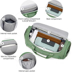 Hanke Large Capacity Travel Duffel Bag, Carry On Luggage with 12 Pockets, 17 Inch Laptop Compartment, Wet Dry Separation & Independent Shoe Bag, Foldable Duffel Bag for Women Men（Forest Green）