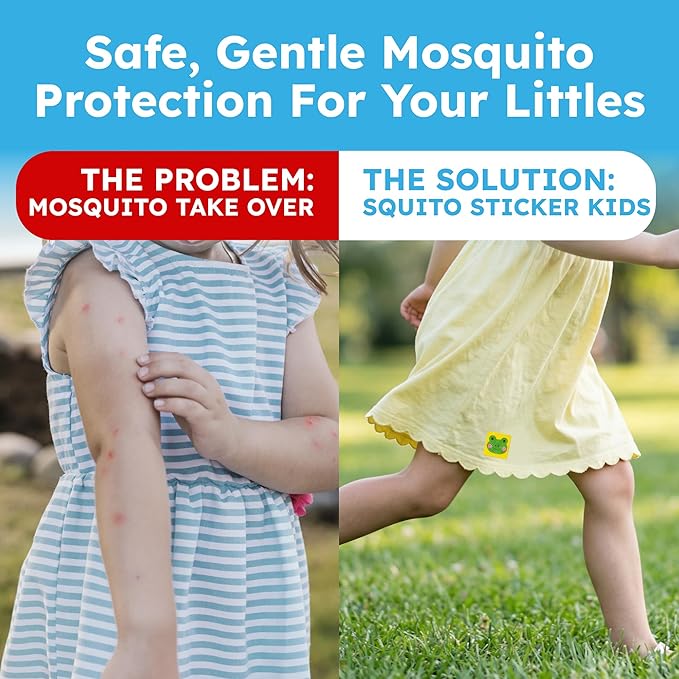 BugMD Squito Stickers Mosquito Repellent Patch Stickers for Kids (78 Stickers), Safe & Effective Insect Repellent Patches for Toddlers, Kids, Camping, Beach & Outdoor Essentials