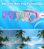 Aegend Snorkeling Gear for Adults Youth Kids, Snorkel Mask with Top Dry Valve - Panoramic View Anti-Leak and Anti-Fog with Mesh Bag for Snorkeling, Scuba Diving, Freediving & Swimming