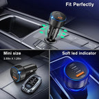 USB C Car Charger 3Pack, 3-Port 93W Dual PD USB-C & USB-A Fast Charging Cigarette Lighter USB Charger for Samsung S25 S24, Car Phone Adapter Accessories for iPhone 17/Air/16/15 Pro Max, Pixel