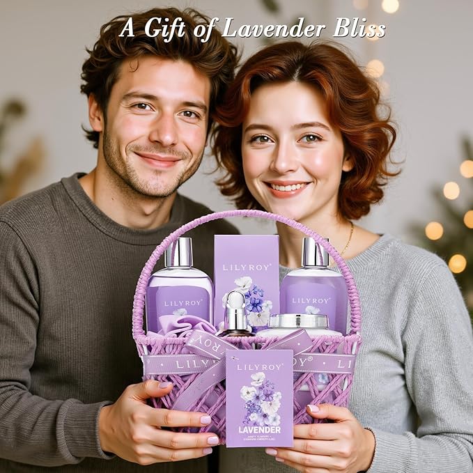 Mothers Day Gifts for Women - Lavender Bath and Body Gift Set for Women, Spa Gift Basket | Mothers Day Gifts for Mom, Birthday, Self Care, Valentines Day, Christmas Gift, All Occasion