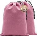 LFH Cotton Rich Shoe Storage Bags with Drawstring, Dustproof Breathable Reusable Organizer, Perfect For Travel, Dorm, Hotel, College, Gym, Easy to Carry, Machine Washable 8"x17" (Pack of 2) - Pink