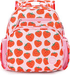 mibasies Toddler Backpack for Girls 2-4: Cute Kids Backpacks for Girls - Preschool Kindergarten Backpack - Strawberry Pink