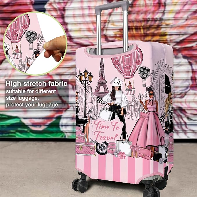 Travel Luggage Cover Suitcase Protector Fits 18-32 Inch Wheel Covers PatternedTravel Related Items Flower Luggage Protector Elastic M