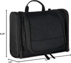 Amazon Essentials Spacious Toiletry Bag, Hanging Cosmetic Dopp Kit with Multiple Compartments, Durable 1680D Polyester, Large Capacity Storage, Compact Design, Black (Previously Amazon Basics)
