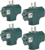 3 Way Plug Adapter - UL Listed - Outdoor Outlet Splitter 3 Prong - Electrical Outlet Extender, Wall Outlet Expander, Outdoor Heavy Duty Triple Plug Outlet Adapter