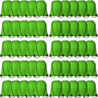 60 Pieces Drawstring Backpack Bags Sports Sackpack Bulk Cinch Gym Bag for Women Men Outdoor Sports Backpack for St. Patrick's Day Gift (Green)