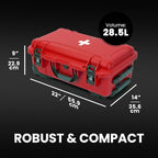 NANUK 935 Wheeled Waterproof First Aid Box Empty – Durable, Medical First Aid Organizer Case, IP67-Rated, Dustproof, Impact-Resistant, and Floats (20.5” x 11.3” x 7.5”) – Red