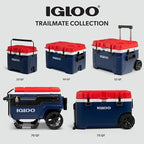 Igloo Trailmate 52Qt Wheeled Cooler, Insulated Hard Shell Ice Chest, Americana
