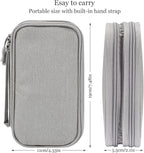 CAOODKDK Electronic Organizer Bag, Waterproof Portable Electronic Organizer Travel Accessories Cable Bag Universal Cord Storage Case for CableCord Storage Double Layer - Gray, Large