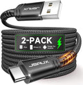 JSAUX USB C Cable [2-Pack 10ft], USB A to USB Cord Fast Charging for iPhone Air, iPhone 17, iPhone 17 Pro, iPhone 17 Pro Max, iPhone 16/iPhone 15 Series, Samsung S20 S10, Note 20 10, Car Play-Black