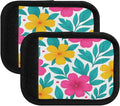 2 Pack Flowers Luggage Handle Wrap, Detachable Luggage Tag, Neoprene Suitcase Wrap with Comfort Grip & Bright Identifier for Suitcase, Travel Bag, Sports Bag