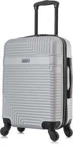 InUSA RESILIENCE Luggage with Spinner Wheels | Durable Lightweight Hardshell Suitcase, Spacious Travel Bag with Handle and Trolley | 20-Inch Carry On Small Luggage | Silver