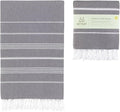 WETCAT Turkish Beach Blanket Sandproof (82"x82") 100% Turkish Cotton, Made in Turkey - Sand Free, Ultra Soft, Extra Large Throw for Picnic – Dark Gray