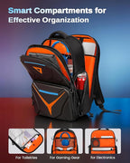 MATEIN Hard Shell Gaming Backpack for Men, Waterproof Extra Large Laptop Backpack with EVA Front Shield, 18 inch TSA Approved Gaming Laptop Bag with Controller Pockets & Cooling Pad Compartment