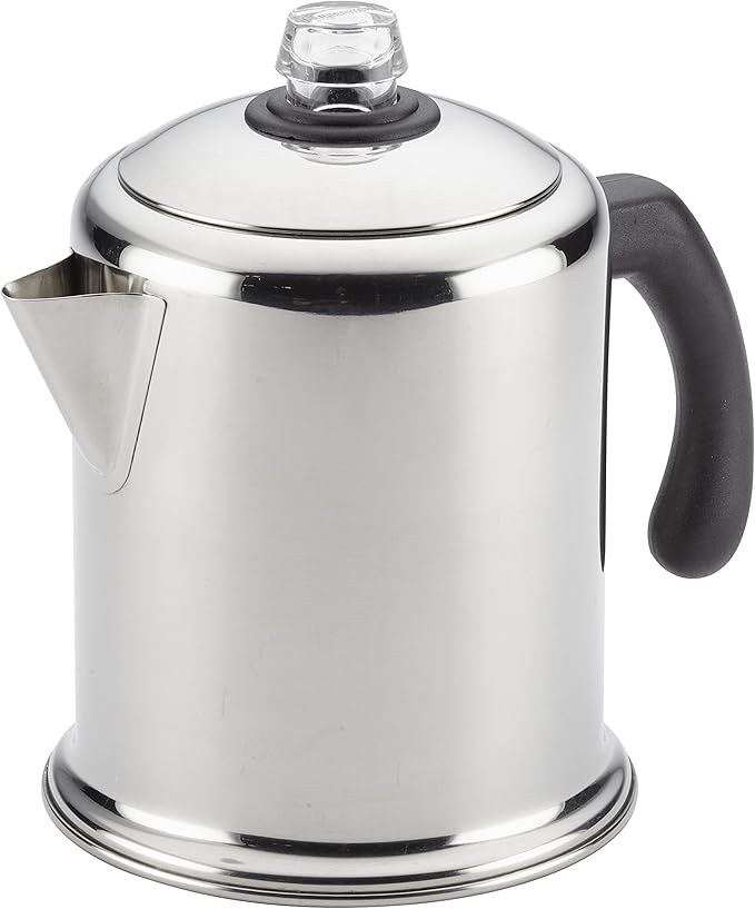 Farberware Classic Stainless Steel Yosemite 12-Cup Coffee Percolator, Percolator Coffee Pot