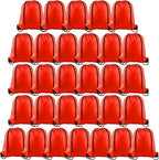 PLULON 30 Pcs Red Drawstring Bags Bulk String Bags Drawstring Backpack Cinch Sack Backpack Bags for Yoga Traveling Outdoor Party