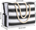 Becokan Beach Bags for Women Large Waterproof Beach Tote Bag Zipper Beach Bags Waterproof Sandproof Swim Pool Bag Large Tote