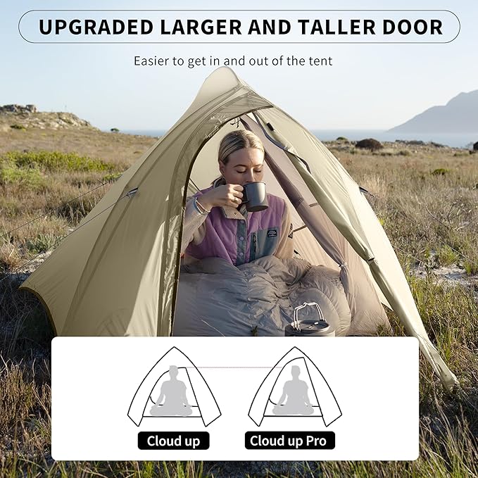 Naturehike Cloud Up Tent, Lightweight Backpacking Tents, Waterproof Ultralight Tent for Camping Hiking Backpacking