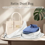 Vonty 3 Pack Silky Dust Bags for Shoes and Purses, Satin Drawstring Bag for HandBags Boots - White Shoe Bag Silk Dust Cover Bag Protector Travel Storage Pouch(23.6 x 19.6 In)
