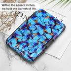 ELFISH RFID Blocking Credit Card Protector Aluminum ID Case Hard Shell Business Card Holders Metal Wallet for Men or Women (Blue Butterfly)