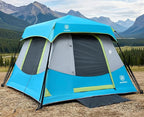 EVER ADVANCED 4 Person Blackout Camping Tent, 60s Easy Setup Instant Cabin Tent for Family, 4000mm Water-Resistant & UV Protection Light-Blocking Tent with Rainfly for Outdoor Travel, 8' x 7' x 59"