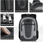 BIKROD Backpack for Men and Women, Extra Large School Backpacks for Teens, Water Resistant Back Pack Fits 17 Inch Laptop, Business Anti Theft Sturdy Computer Bag Gifts, Blackgrey