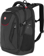 SwissGear Travel Tech Elite Laptop Backpack – Fits Laptops up to 16” – ScanSmart TSA-Friendly Backpack with USB Port, Shoe Compartment & Organizer Pockets – Black Dot