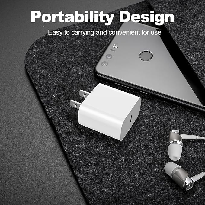 iPhone 17 16 15 Charger Fast Charging,2Pack 20W Apple iPad USB C Wall Chrager Block with 6FT USB C to C Cable for iPhone 17/Pro/Pro Max/17 Air/ 16/16 Pro/16 Pro Max/15/Plus/Pro/Pro Max (White)